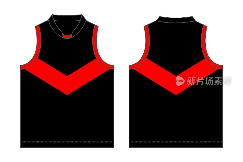 Tank Top Design Black/Red Colors Vector For Template